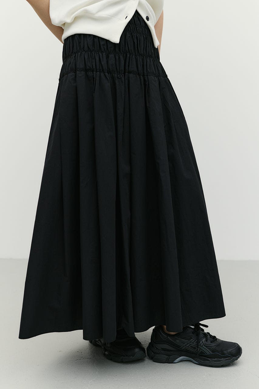 シャーリングフレアスカート BLK M
