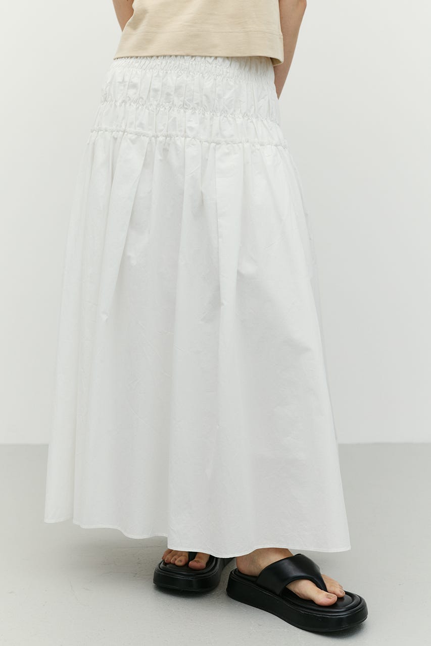シャーリングフレアスカート WHT M