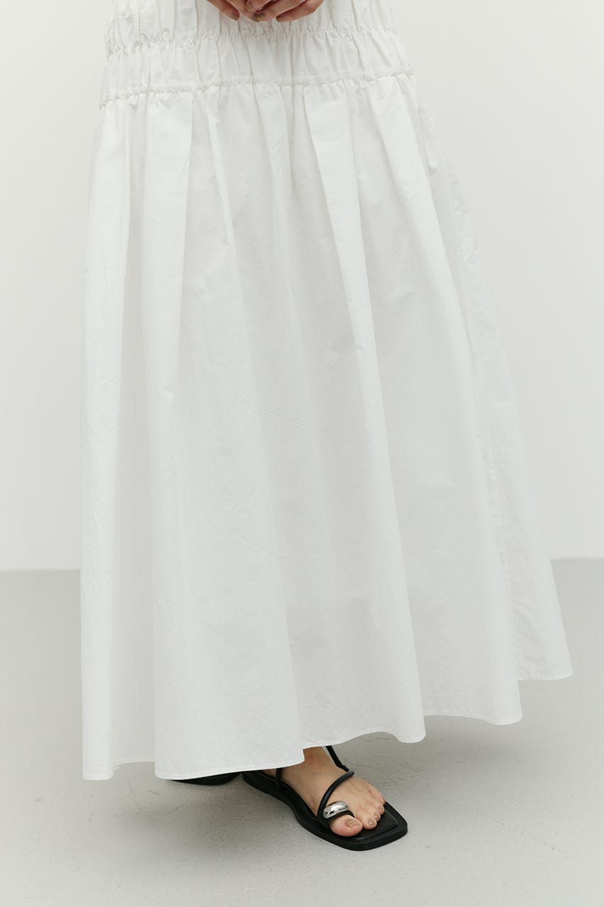 シャーリングフレアスカート WHT M