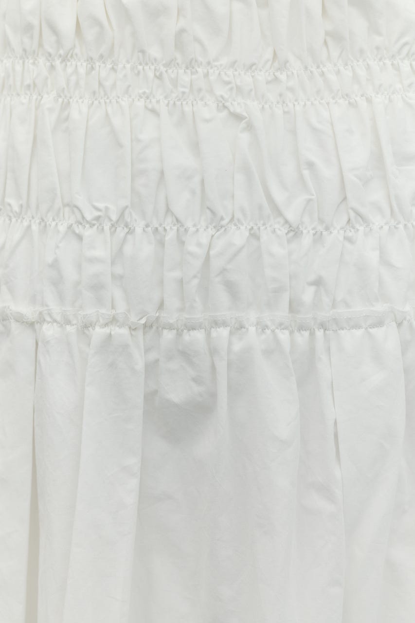 シャーリングフレアスカート WHT M