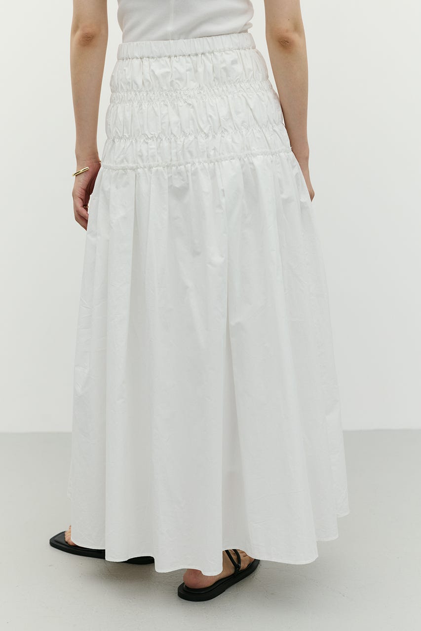 シャーリングフレアスカート WHT M