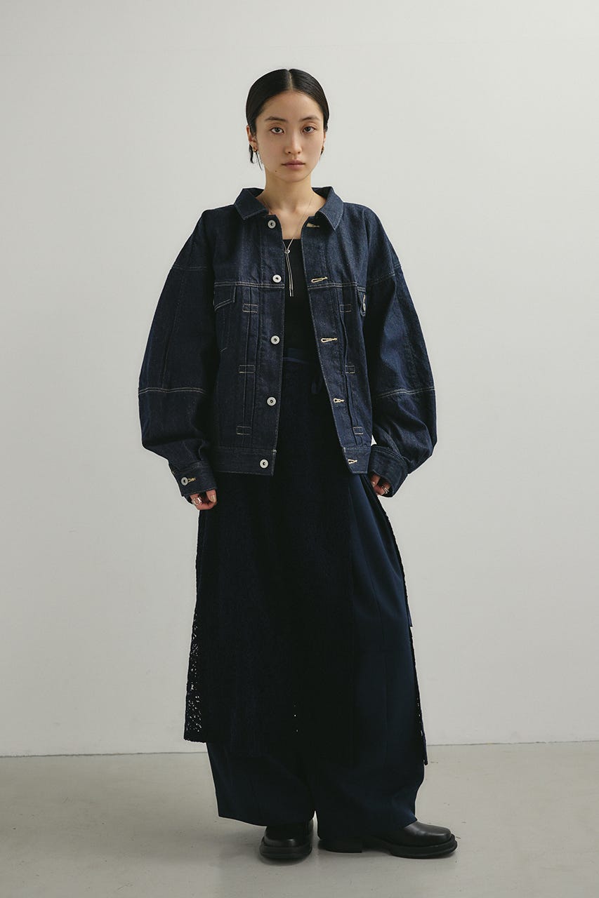 ニュアンスレースラップスカーフ NVY FREE