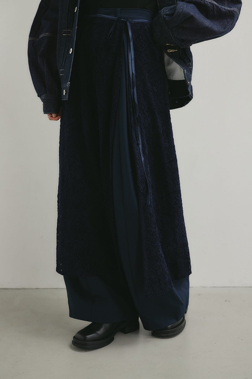 ニュアンスレースラップスカーフ NVY FREE