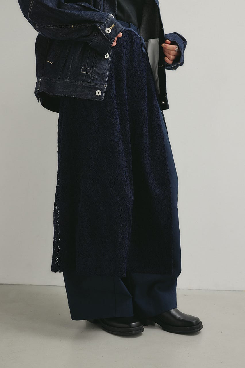 ニュアンスレースラップスカーフ NVY FREE