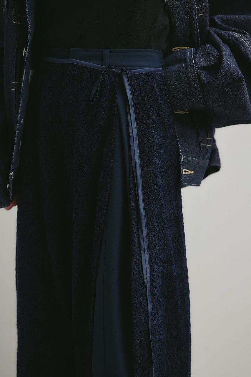 ニュアンスレースラップスカーフ NVY FREE