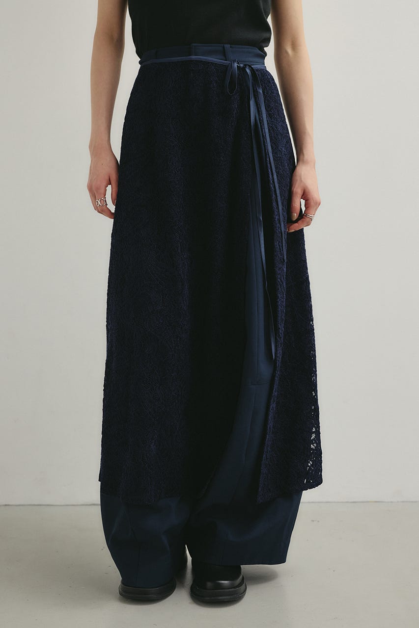 ニュアンスレースラップスカーフ NVY FREE