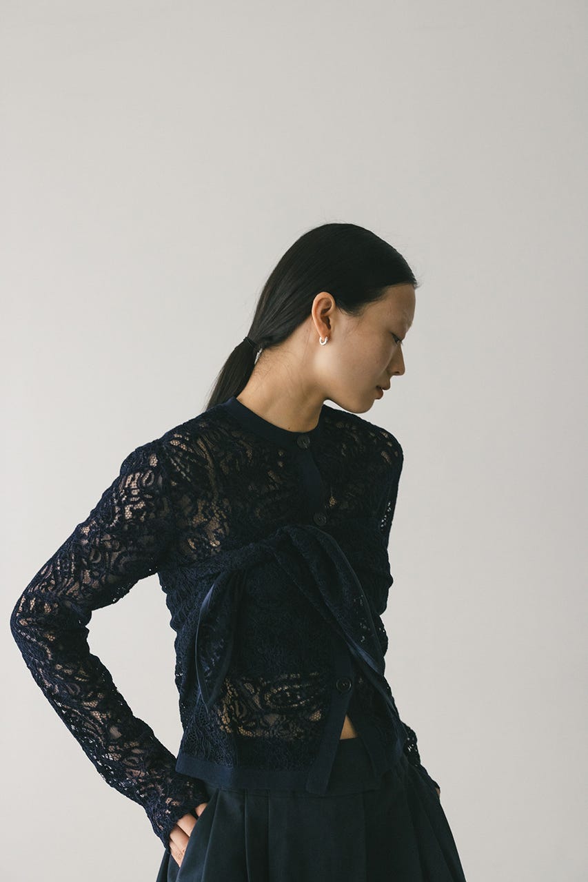 ニュアンスレーススカーフ NVY FREE