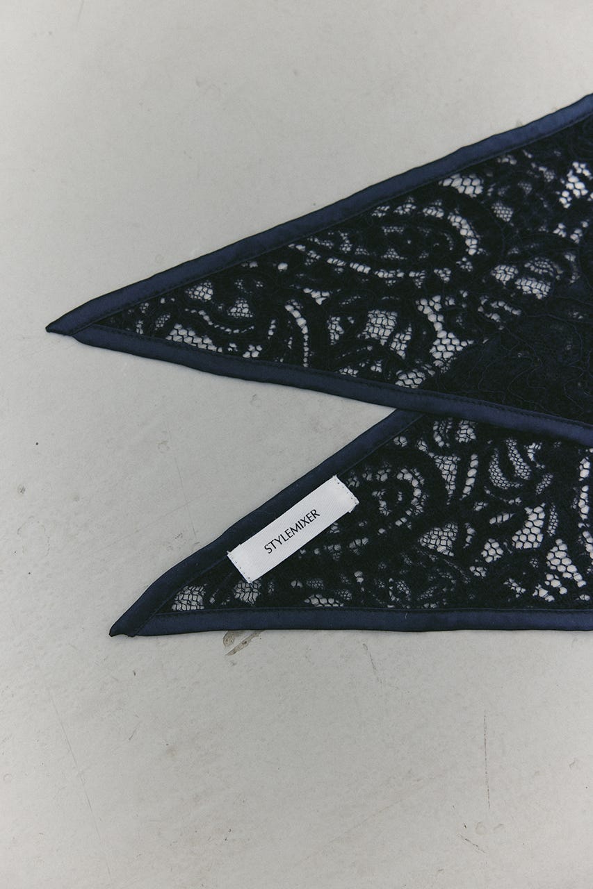 ニュアンスレーススカーフ NVY FREE