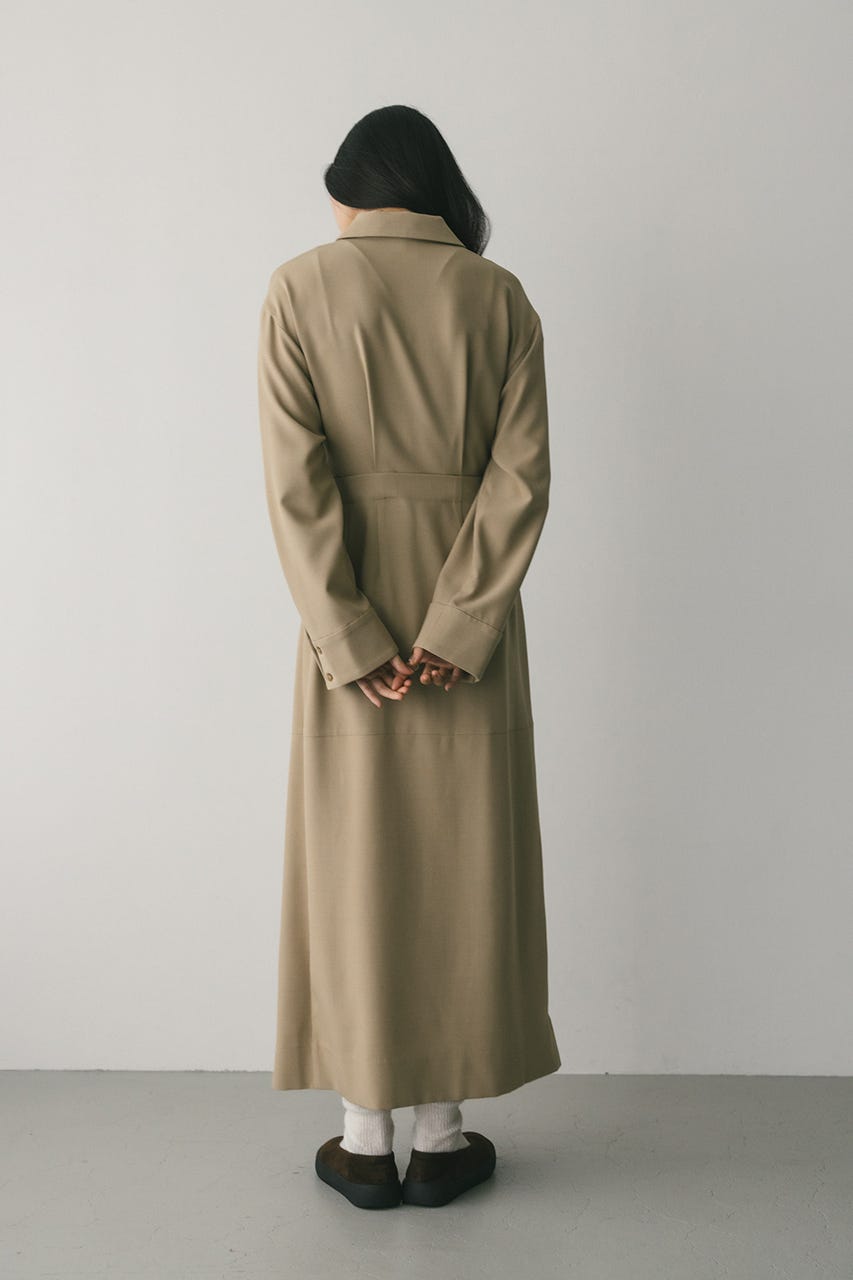 レイヤードシャツワンピース BEG M