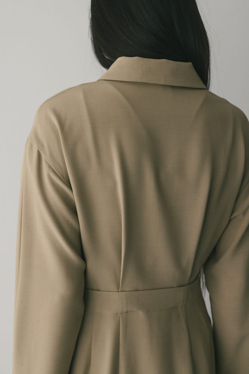 レイヤードシャツワンピース BEG M