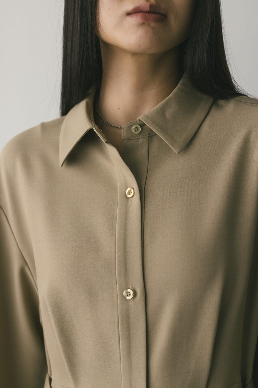 レイヤードシャツワンピース BEG M