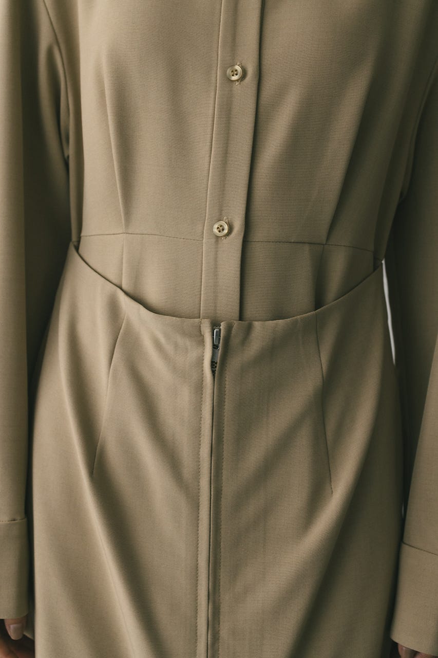 レイヤードシャツワンピース BEG M