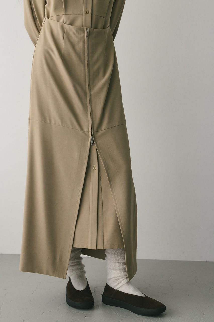 レイヤードシャツワンピース BEG M