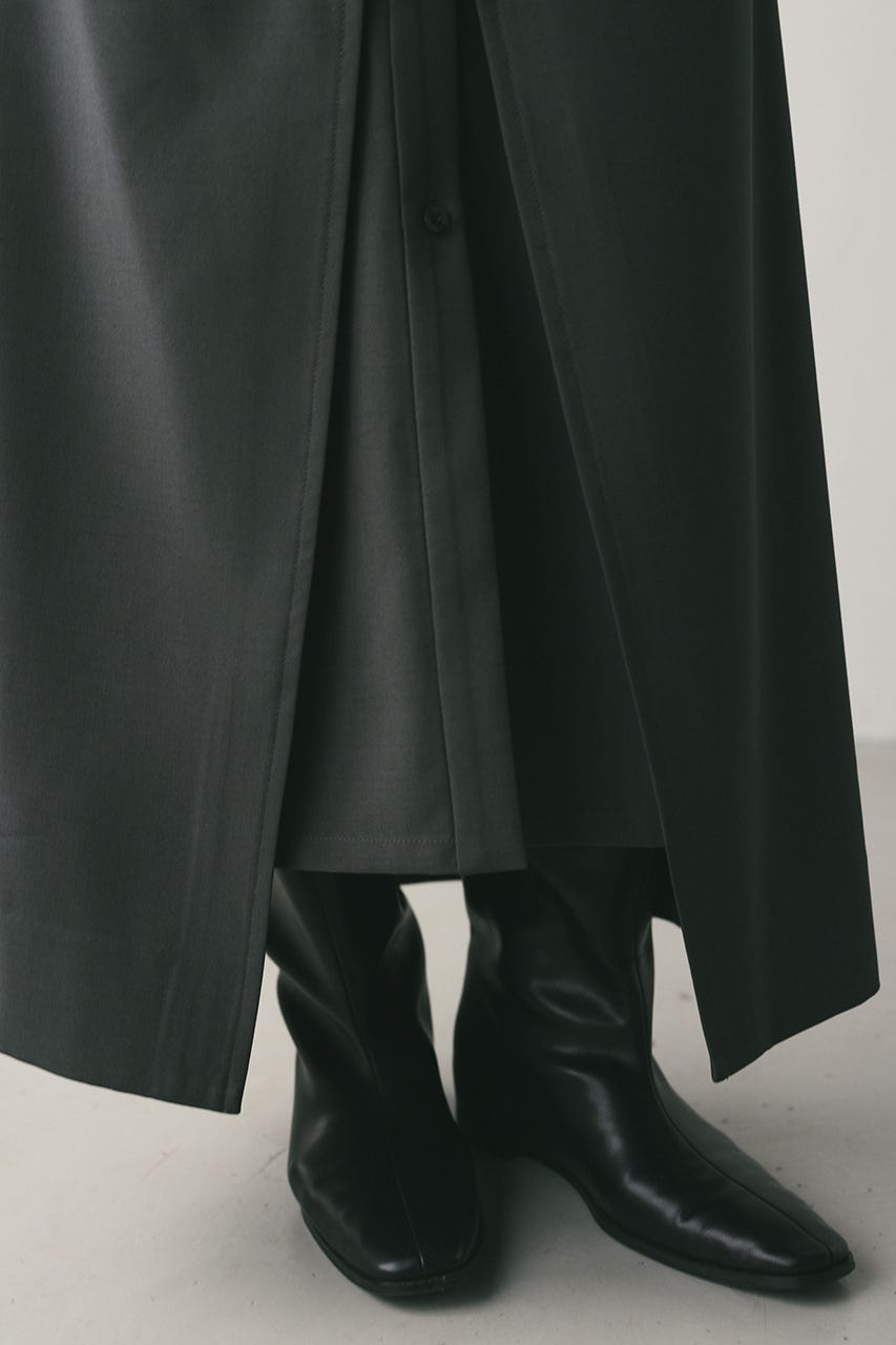 レイヤードシャツワンピース GRY S