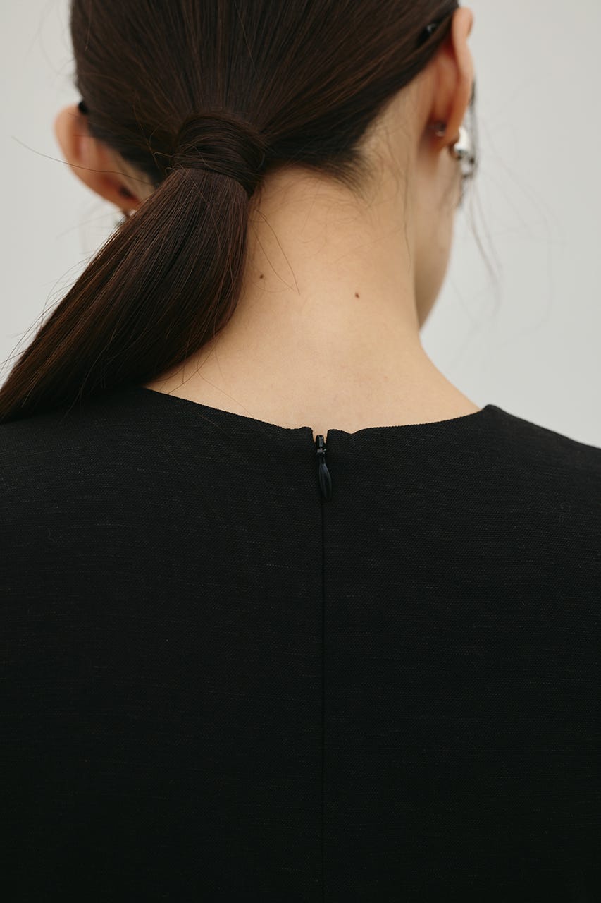 リネンミックスフリルオールインワン BLK S