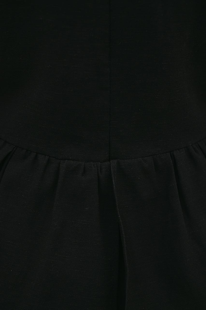 リネンミックスフリルオールインワン BLK S