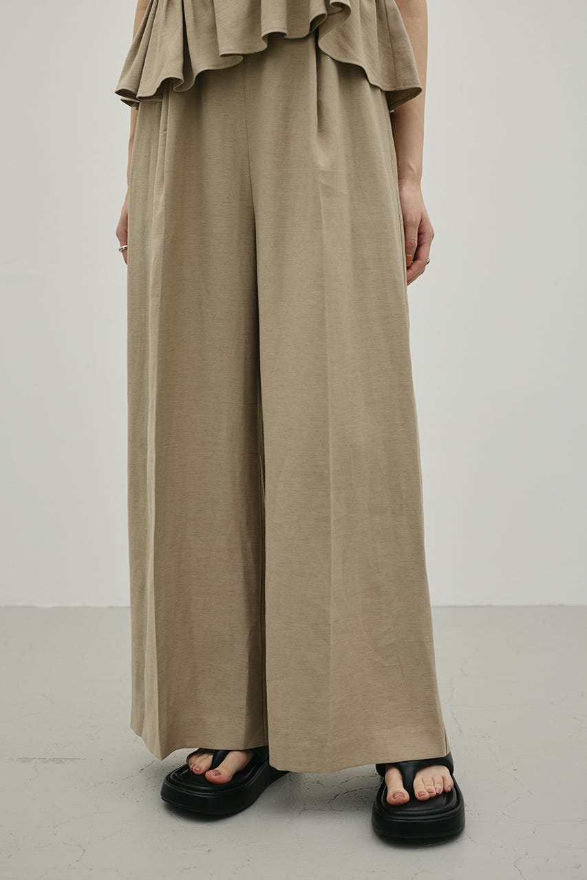 リネンミックスフリルオールインワン L/BEG S