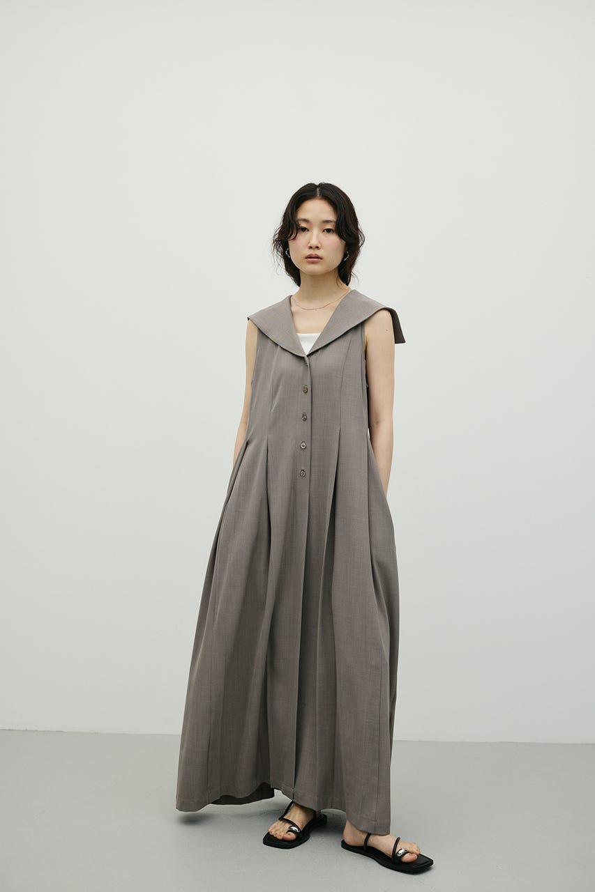 ビックカラーパネルラインワンピース GRY S