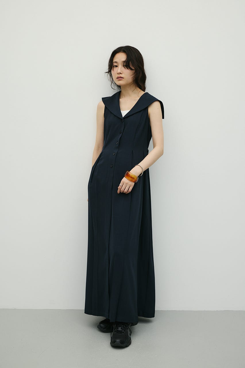 ビックカラーパネルラインワンピース NVY S