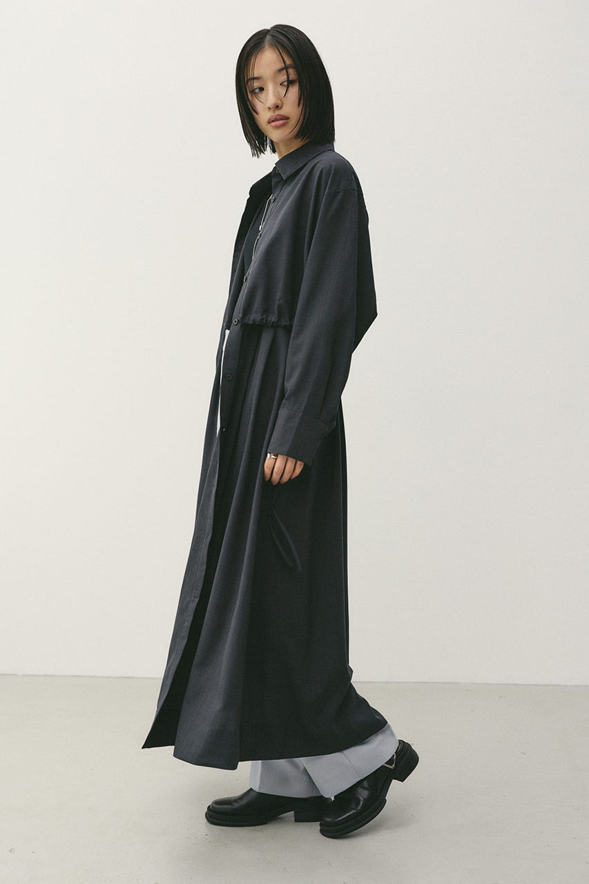 ヨークレイヤードシャツワンピース C.GRY S