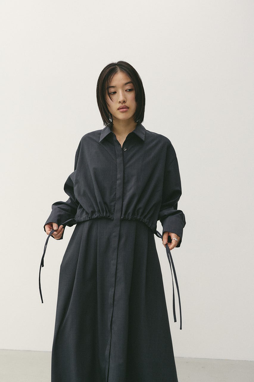 ヨークレイヤードシャツワンピース C.GRY S