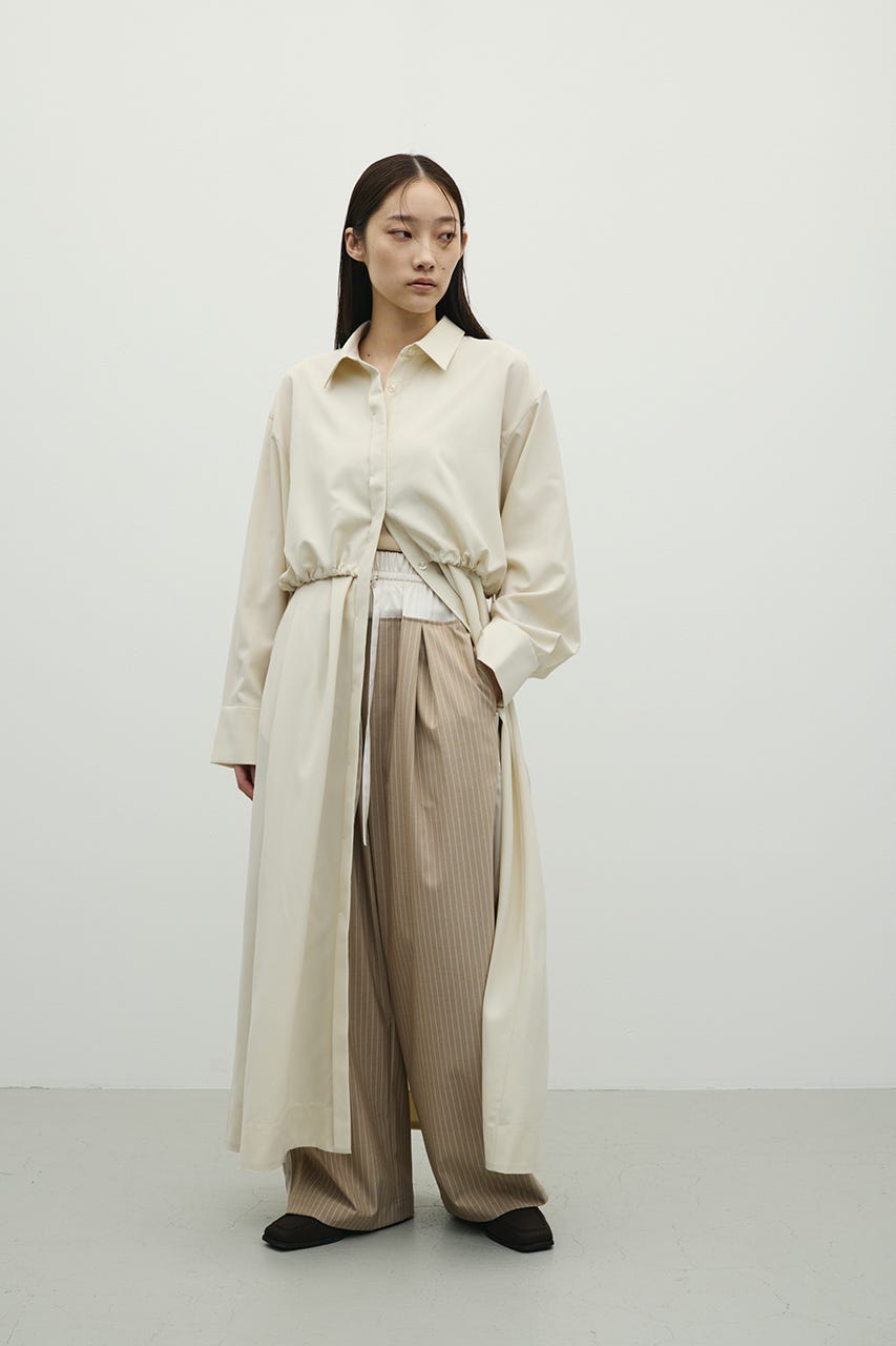 ヨークレイヤードシャツワンピース IVOY M