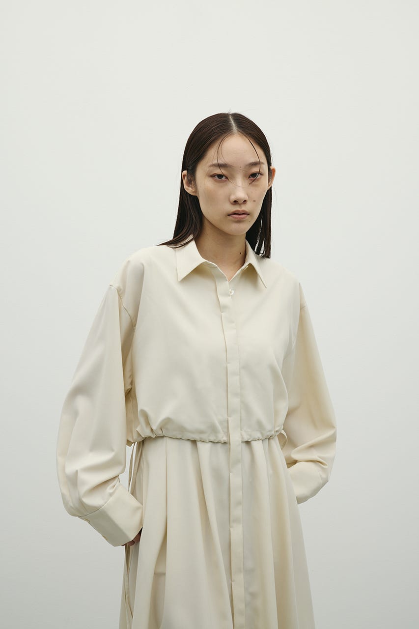 ヨークレイヤードシャツワンピース IVOY M