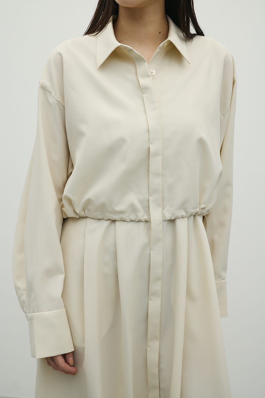 ヨークレイヤードシャツワンピース IVOY M