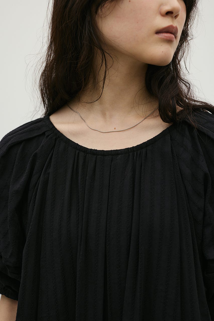 コットンストライプタックスリーブワンピース BLK M