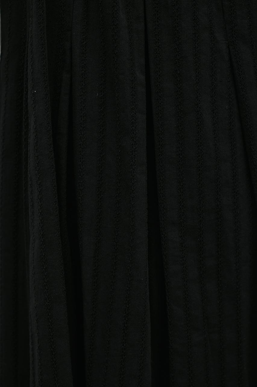 コットンストライプタックスリーブワンピース BLK M