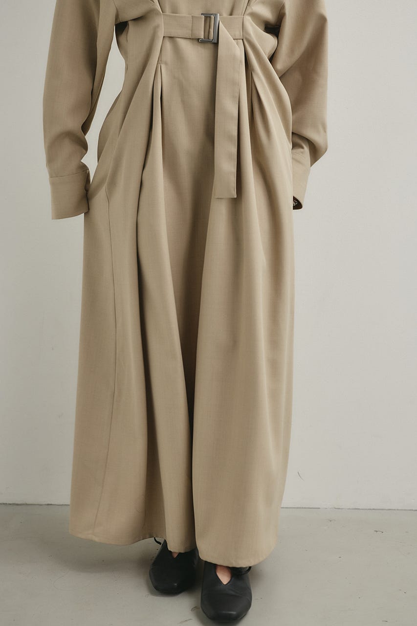 バックルベルトワンピース L/BEG M