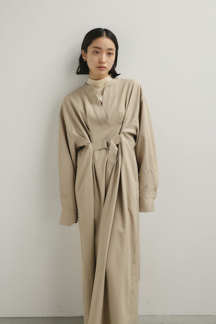 バックルベルトワンピース L/BEG M