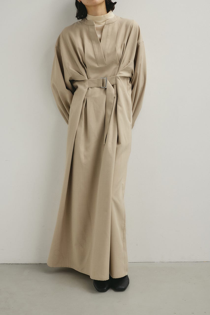 バックルベルトワンピース L/BEG M