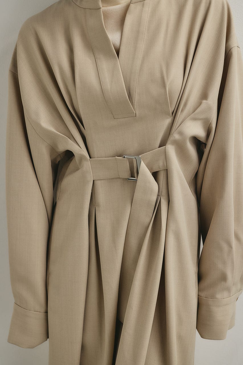 バックルベルトワンピース L/BEG M