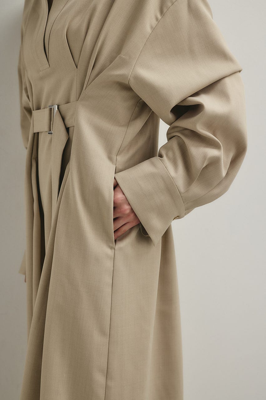 バックルベルトワンピース L/BEG M