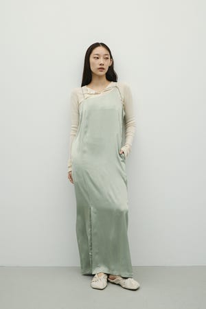 サテンストリングキャミワンピース