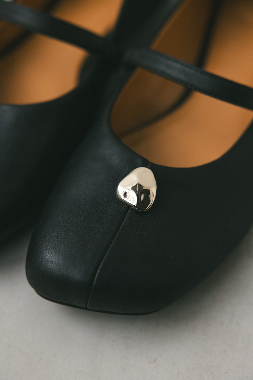 メタルモチーフパンプス BLK M