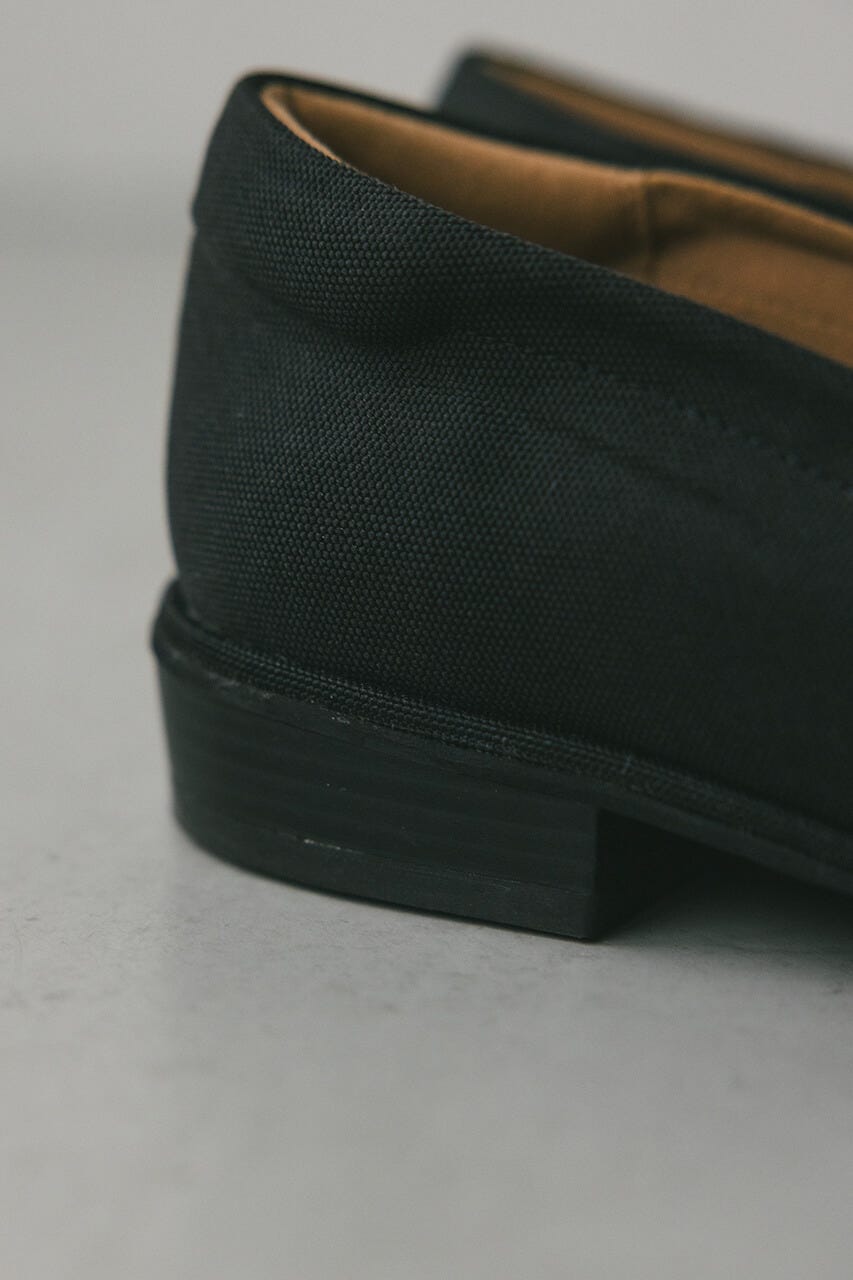 キャンバススクエアローファー BLK S