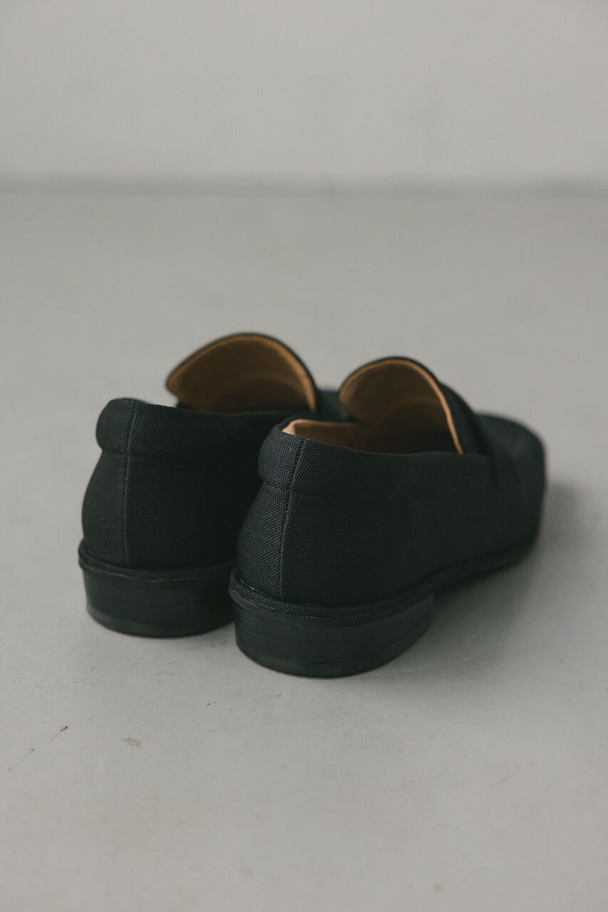 キャンバススクエアローファー BLK S