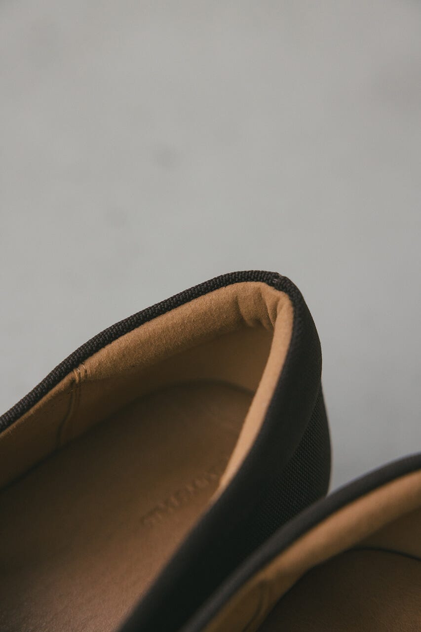 キャンバススクエアローファー BLK S