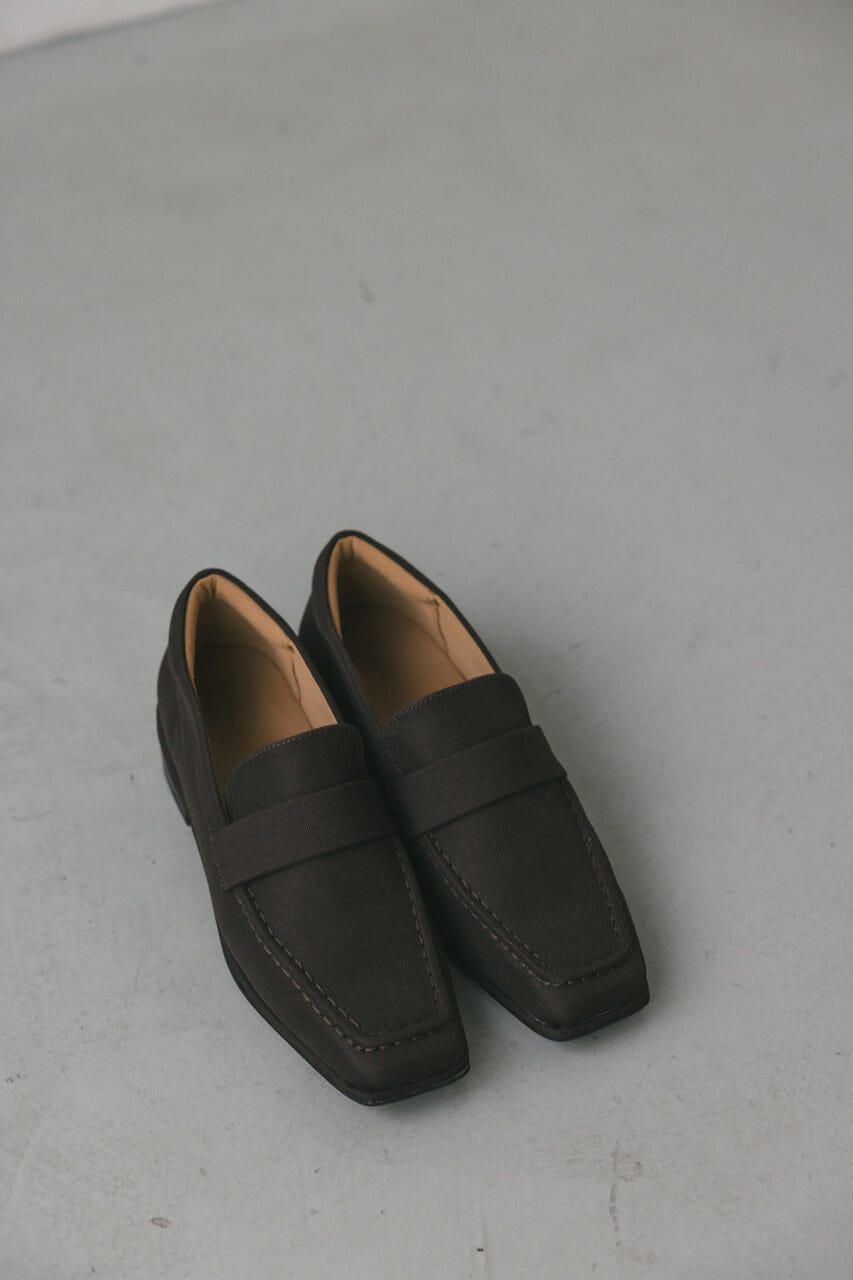 キャンバススクエアローファー BRN M