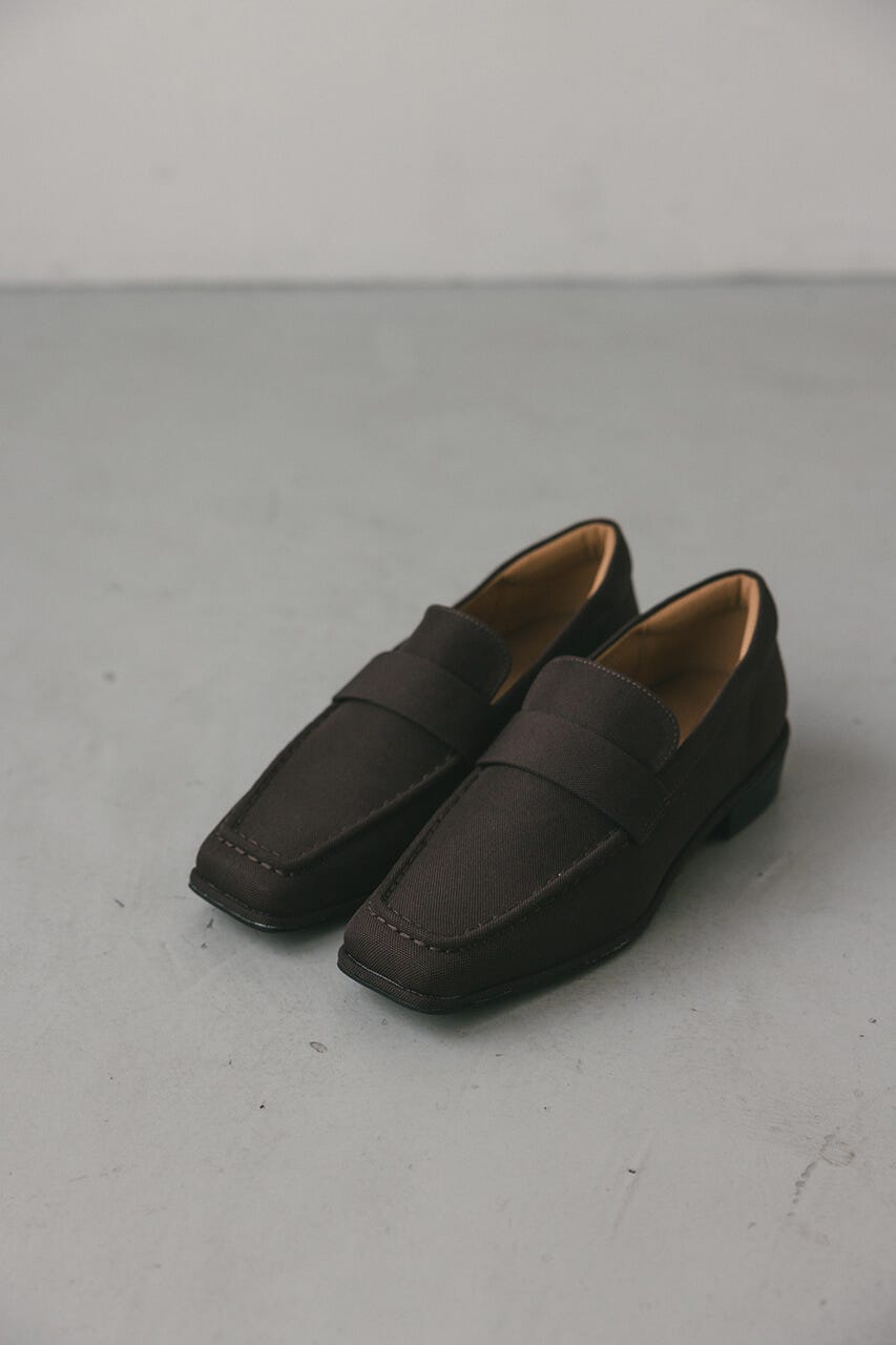 キャンバススクエアローファー BRN M