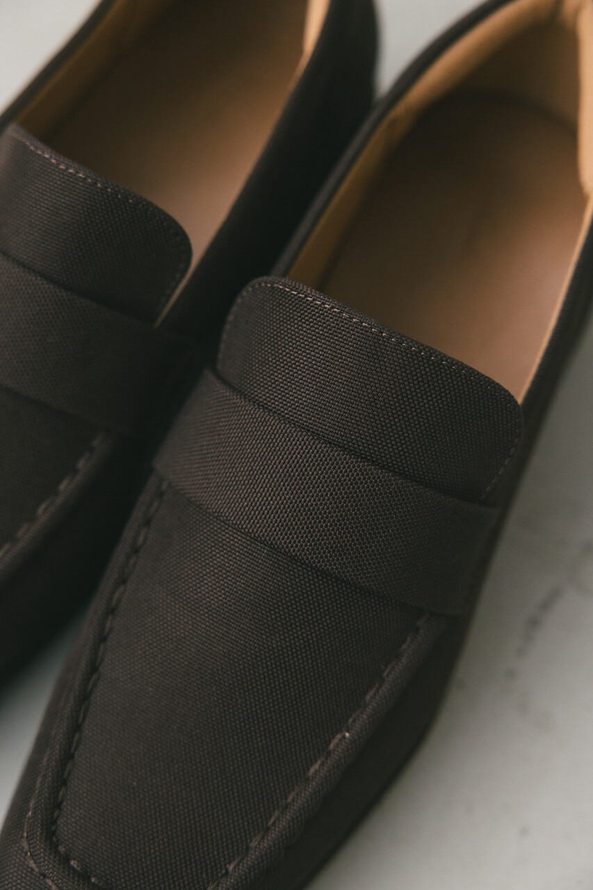 キャンバススクエアローファー BRN M