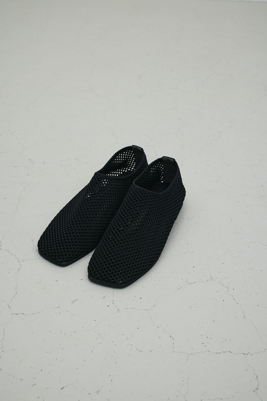 メッシュフラットパンプス BLK L