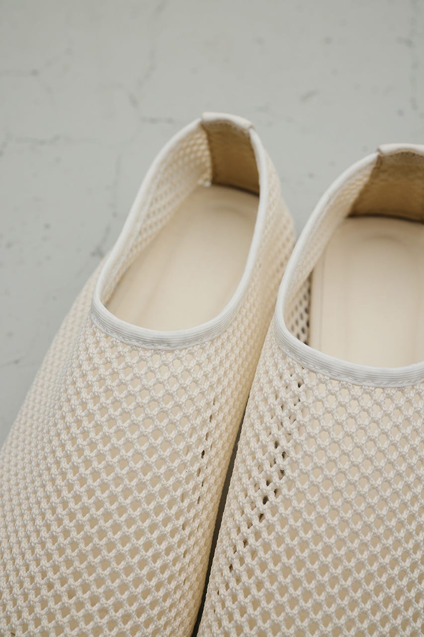 メッシュフラットパンプス WHT L