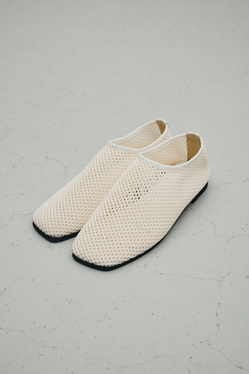 メッシュフラットパンプス WHT L