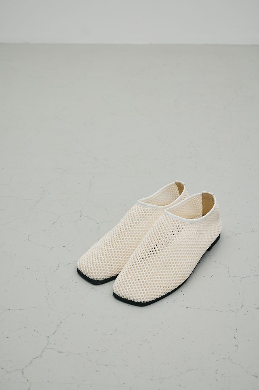 メッシュフラットパンプス WHT L