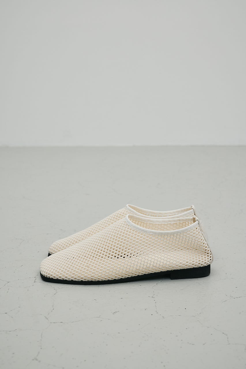 メッシュフラットパンプス WHT L