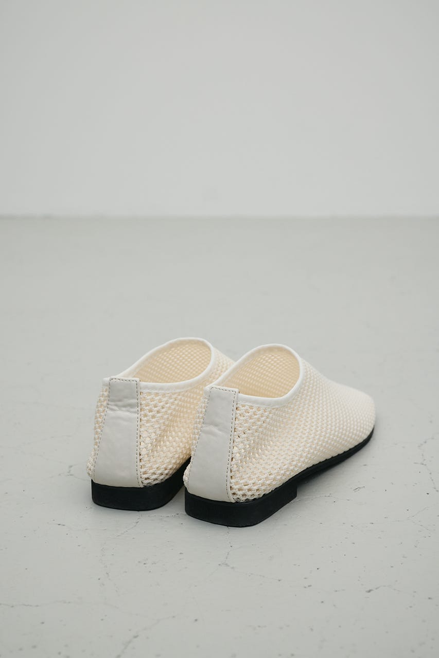 メッシュフラットパンプス WHT L