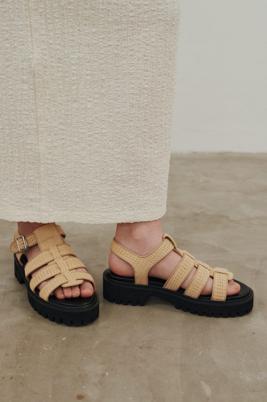 クロシェチャンキーソールサンダル BEG M